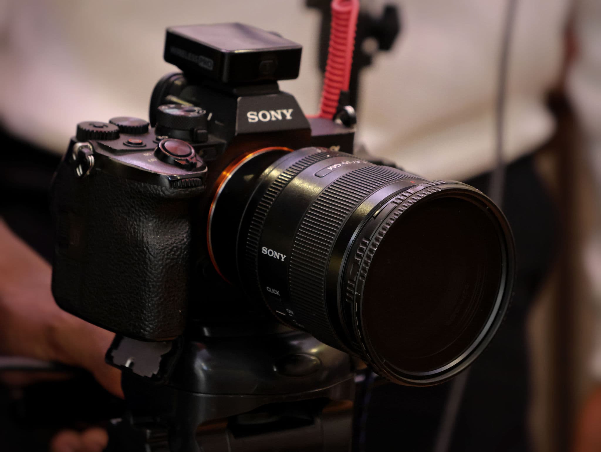 A cinema camera set up on the Mind Games shoot
