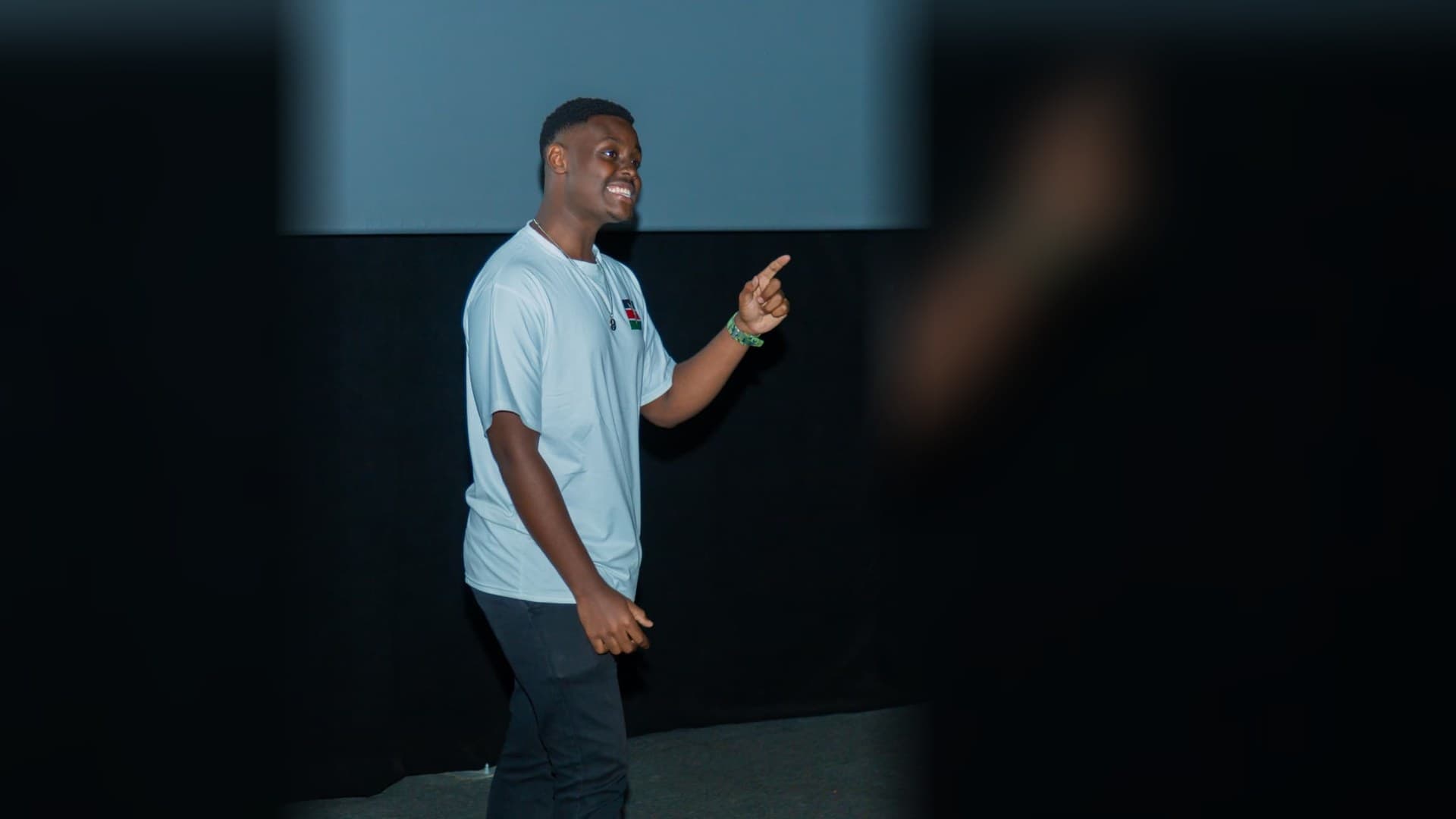 A presenter speaking at a technology event